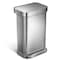 Simplehuman 45 Liter Rectangular Kitchen Step Trash Can with Soft-Close Lid, Brushed Stainless Steel CW2024 - alternate 1